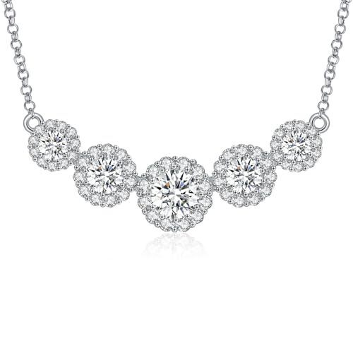 Moissanite Diamond Smile Pendant Necklace For Women 1.3-4.6ct Anniversary Roman